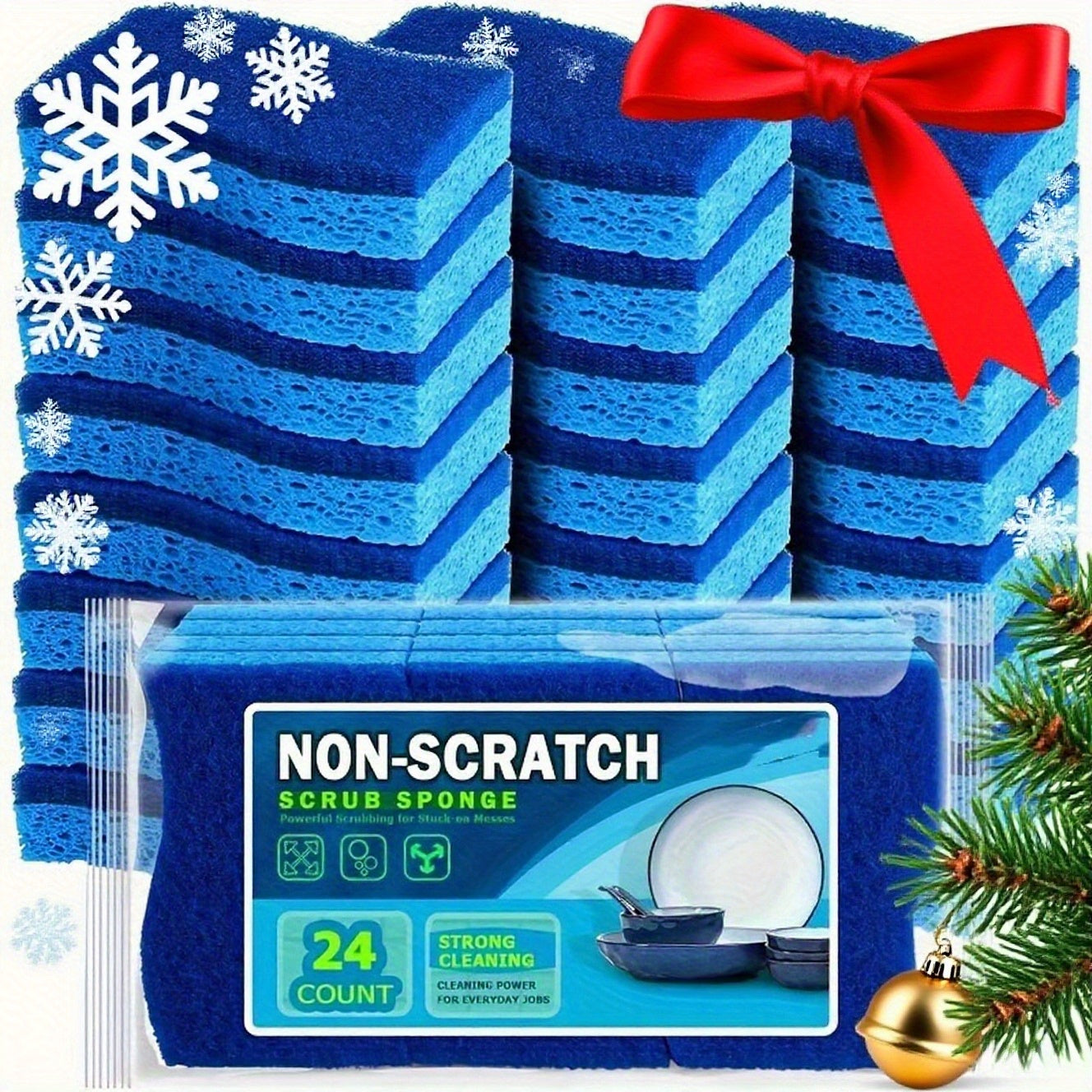 Scratch-Free Cleaning Sponge, Suitable for Dishwashing, Cleaning Sponge, Quick Cleaning Without Scratches, Can Handle Stubborn Dirt, Strong Daily Cleaning Power, Very Suitable for Use in The Kitchen And Dining Table