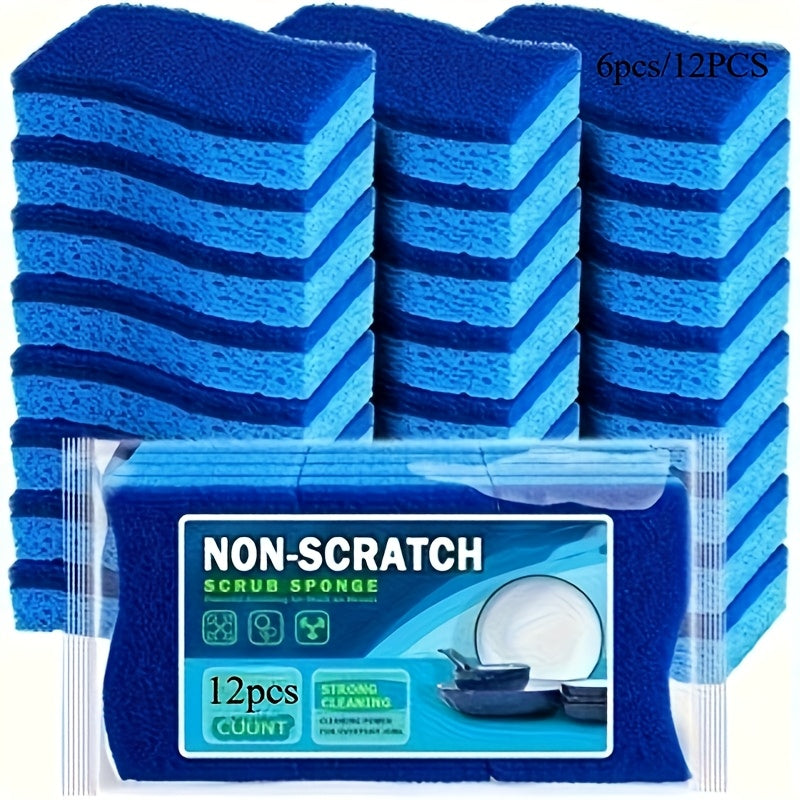 Scratch-Free Cleaning Sponge, Suitable for Dishwashing, Cleaning Sponge, Quick Cleaning Without Scratches, Can Handle Stubborn Dirt, Strong Daily Cleaning Power, Very Suitable for Use in The Kitchen And Dining Table