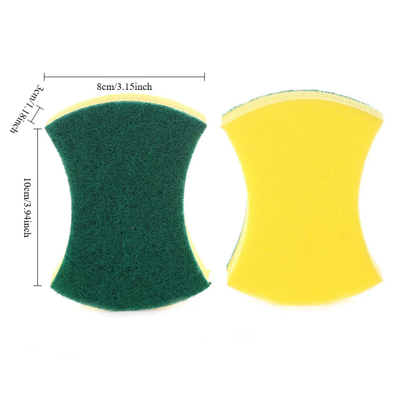 50pcs Kitchen Dishwashing Sponge Soft Absorbent Clean Rub Pot Rust Scouring Pad Removing Kits Household Cleaning Brush Sponge